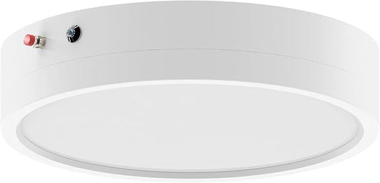 ZAGO LED Ceiling Lights with Emergency Lighting: 7 Inch Flush 5CCT Dimmable Disk Lamp with Emergency Battery Backup for Household Hall Living Bedroom Kitchen Hotel Apartment, 120-277V, ETL/Wet Rated