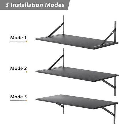 Deep Floating Shelves for Wall Set of 3, 24W x 12 Inch Deep Black Floating Shelves, Wide Floating Wall Mounted Shelves for Living Room, Kitchen, Office, Bedroom, Bathroom, Laundry Room