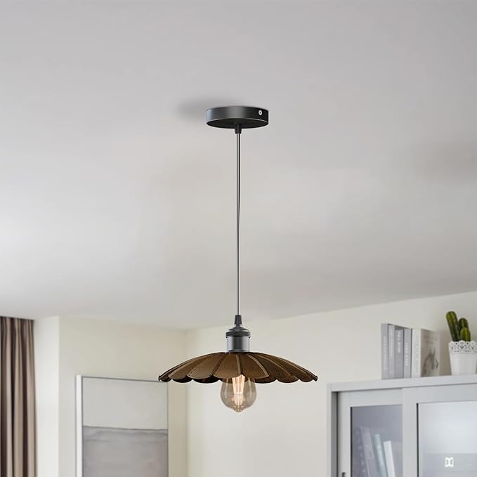 Industrial Vintage Pendant Light Adjustable Hanging Fixture Retro E26 Lamp Holder for Indoor Lighting Metal Shade Ceiling Lamp for Bedroom, Kitchen, Bar, Cafe