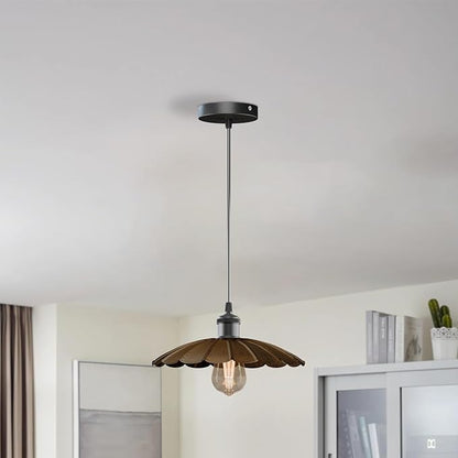 Industrial Vintage Pendant Light Adjustable Hanging Fixture Retro E26 Lamp Holder for Indoor Lighting Metal Shade Ceiling Lamp for Bedroom, Kitchen, Bar, Cafe