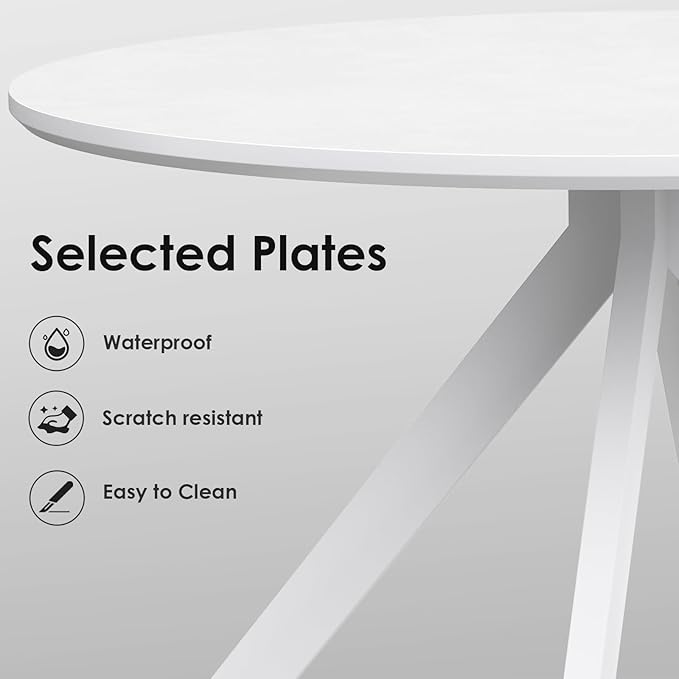 47" Solid Wood Island Table, Rustic Dining Table with X-Shaped Pedestal, Farmhouse Dining Table with Floor-Protecting for Dining Room & Kitchen, White