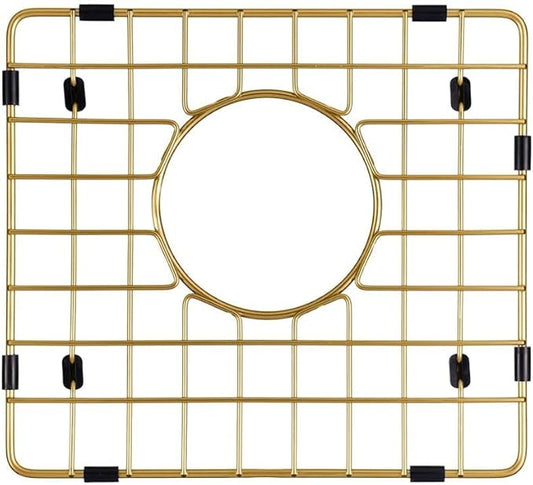 Starstar Sinks Protector Matte Gold 304 Stainless Steel Kitchen Sink Bottom Grid, Rack (13 L x 12 W)