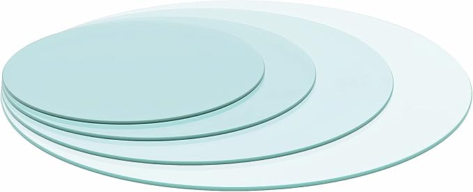 1 Inch Thick Round Tempered Glass Table Top Clear Glass Polished Edge for Kitchen Island or Conference Table Shatterproof Design