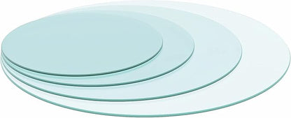 1 Inch Thick Round Tempered Glass Table Top Clear Glass Polished Edge for Kitchen Island or Conference Table Shatterproof Design