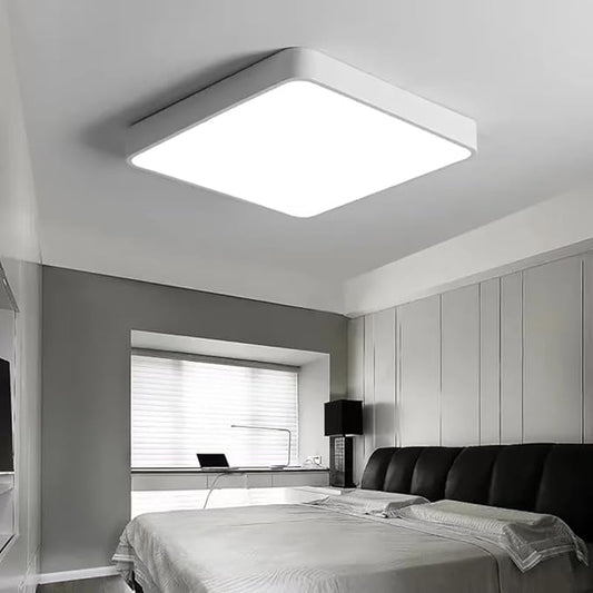 LED Ceiling Light Fixture,12 Inch Modern Square Recessed Ceiling Lights, Dimmable Light,24W White Close to Ceiling Lighting Flush Mount Living Room Bedroom,3000K-6000K