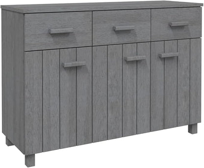 Dark Grey Solid Pine Wood Sideboard, 44.5" Dining Room Buffet Cabinet with Drawers, Matte Finish, Living Room Storage Furniture Kitchen Furniture