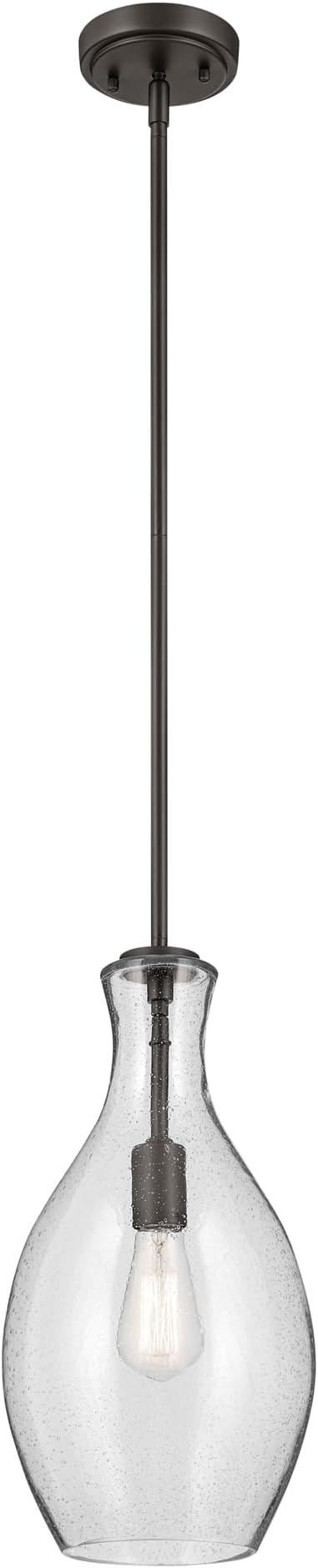 Kichler Lighting Everly 17.75" 1 Light Hour Glass Pendant Clear Glass Olde Bronze