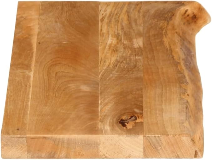 Solid Mango Wood Live Edge Table Top for Dining Room or Kitchen Countertop, Rustic Natural Wood Table Top Supporting 165.3 lbs, Rectangular Solid Mango Countertop 27.6 x 8.0 x 1.5