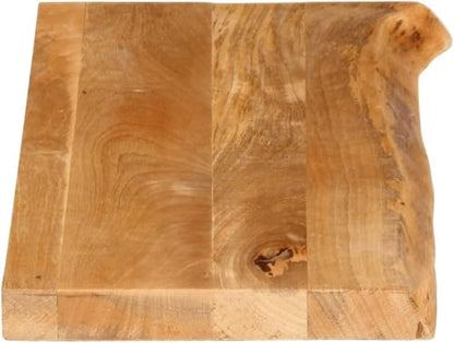 Solid Mango Wood Live Edge Table Top for Dining Room or Kitchen Countertop, Rustic Natural Wood Table Top Supporting 165.3 lbs, Rectangular Solid Mango Countertop 27.6 x 8.0 x 1.5