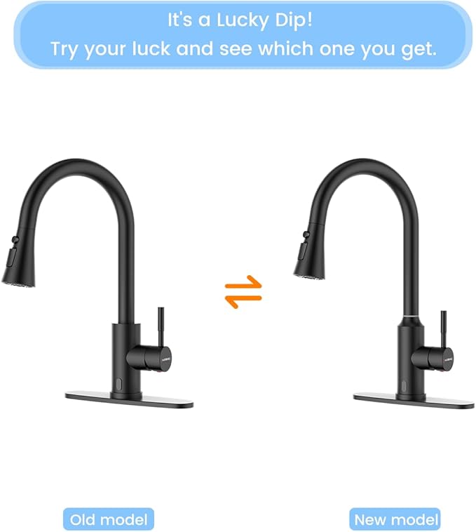 Touchless Matte Black Kitchen Sink Faucet with Pull Down Sprayer, Motion Sensor Touch on Faucets for Kitchen Sink, 360° Swivel Spout