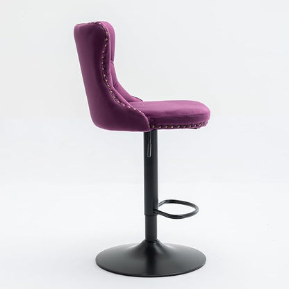 Modern Dining Chair with Back, Sturdy Stable Kitchen Side Chair Set for Dining Room, Mid-Century Luxury Furniture with Easy Assembly for Home Pub and Kitchen Island,Purple-Foam-2pc-2