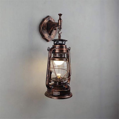 Futchoy FIKNEE Rustic Wall Lantern Light Retro Antique Vintage Lamp Porch Light Fixtures Outdoor Wall Sconce Outdoor Lighting Garden Yard (Brown)