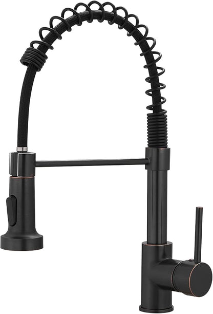 Oil Rubbed Bronze Kitchen Faucet,AIMADI Commercial Single Handle Single Hole Bronze Kitchen Faucet with Pull Down Sprayer grifo para fregaderos de cocina