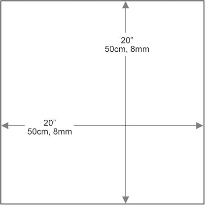 Dulles Glass 20 inch Square Glass Table Top - Tempered - 1/4" Thick Glass Surface, Safe Flat Polished, Eased Corners, Multipurpose for Dining Table, Patio, Coffee and End Table