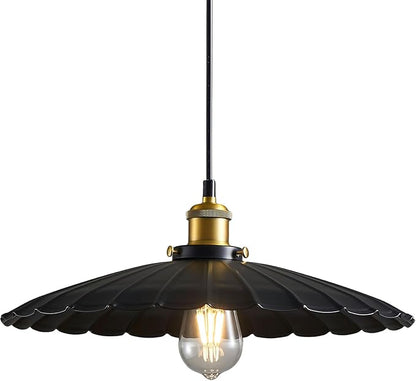 Kitchen Pendant Lights, Black Hanging Lamp for Hallway 13.8 Inch Metal Lampshade Farmhouse Pendant Lights Kitchen Island Vintage Pendant Lighting Kitchen Island Sofa
