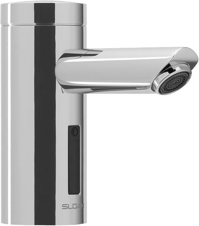 Sloan Optima EAF-275 Sensor Activated Solar Touch-Free Faucet, Commercial Grade with Mounting Hardware - 0.5GPM Solar Powered, Deck-Mounted Mid Body, Polished Chrome Finish, 3335016