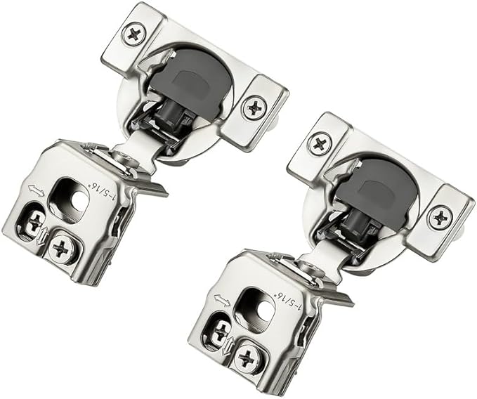 Ravinte 10 Pack 5 Pairs 1-5/16 inch Overlay Soft Close Hinges for Kitchen Cabinet Hinges Satin Nickel Hidden Hinges Stainless Steel Concealed Hinge self Closing