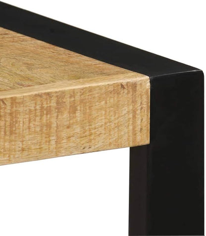 55.1" Mango Wood Dining Table for 6, Rustic Brown Rectangle Kitchen Table with Powder-Coated Steel Legs, Easy-Assembly Small Dining Room Table for Studio Apartment & Breakfast Nook