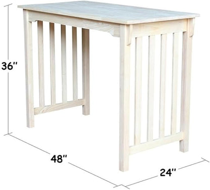 International Concepts T-2448 Counter Height Mission Table, 24" x 48"