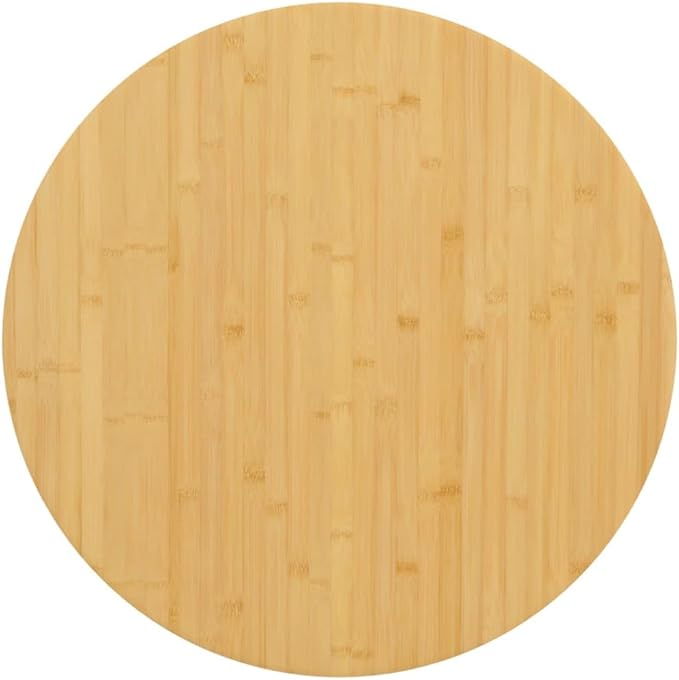 27.6" Bamboo Round Table Top, Solid Wood Countertop, Varnished Butcher Block for Dining, Study, Game, Indoor/Outdoor
