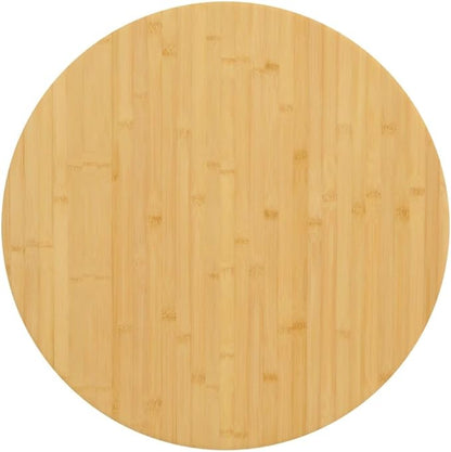 27.6" Bamboo Round Table Top, Solid Wood Countertop, Varnished Butcher Block for Dining, Study, Game, Indoor/Outdoor