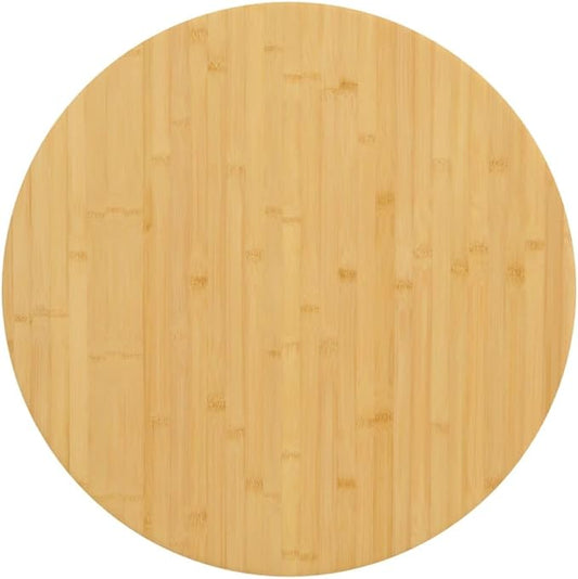 27.6" Bamboo Round Table Top, Solid Wood Countertop, Varnished Butcher Block for Dining, Study, Game, Indoor/Outdoor