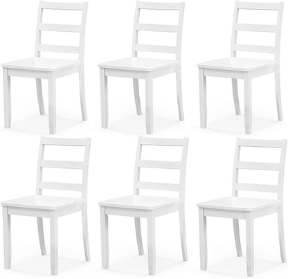 NAFORT Wood Dining Chairs Set of 6, High Ladder Back Kitchen Side Chair with Solid Rubber Wood Legs, Max Load of 400 Lbs, Modern Restaurant Chairs for Kitchen and Dining, Home Workspace
