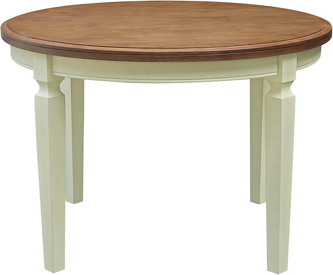 IC INTERNATIONAL CONCEPTS 44 x 44 in Round Top Solid Wood Dining Table in Hickory/Shell