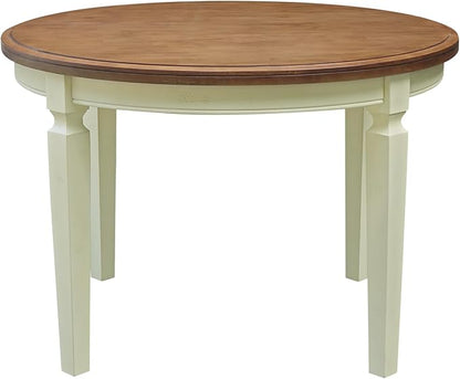 IC INTERNATIONAL CONCEPTS 44 x 44 in Round Top Solid Wood Dining Table in Hickory/Shell