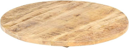 24" Round Solid Mango Wood Table Top Polished for Dining or DIY Butcher Block Desk Small Outdoor Replacement Rustic Kitchen Island Coffee Bar