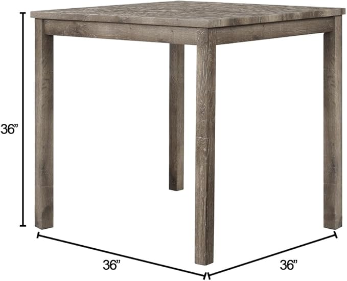 Cooper 36" Square Counter Height Dining Table, Solid and Engineered Wood Construction, Modern Contemporary Design, All-Wood Tabletop and Base, Perfect for Modern Kitchens or Bars, (Antique Oak)