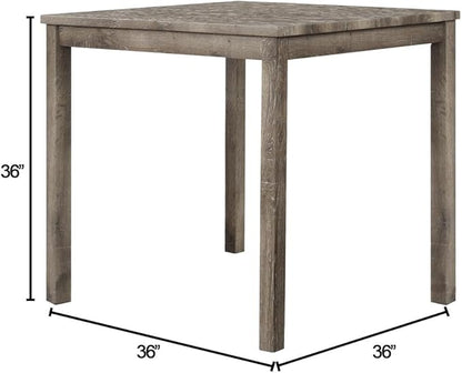 Cooper 36" Square Counter Height Dining Table, Solid and Engineered Wood Construction, Modern Contemporary Design, All-Wood Tabletop and Base, Perfect for Modern Kitchens or Bars, (Antique Oak)