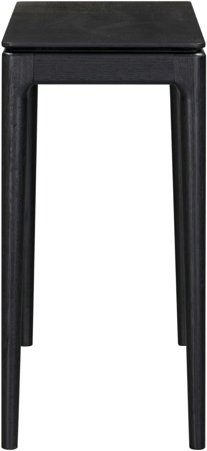 NTC Mingle 47-Inch Console Table, Modern Solid Wood Entryway Table with Hidden Drawer, Waterproof & Heat Resistant, Narrow Table for Hallway, Living Room & Foyer, Burnt Black
