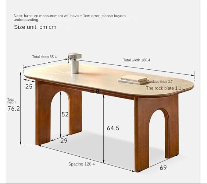 GVAwood Poplar, Birch Solid Wood Rock French Retro Dining Table 70.8x31.4x29.9 inch / 180.4x85.4x76.2 cm/Natural Wood Color/Poplar Travertine Slab Dining Table + Chairs 4 pcs