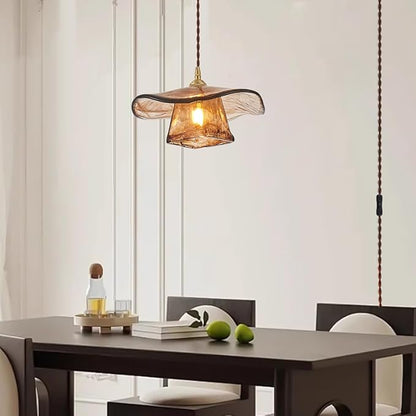 YLONG-ZS Hanging Lights with Plug in Cord,Hanging Lamp Plug in Gold Vintage Glass Pulley Brass Modern Pendant Lights for Kitchen Island,Dining Room, Living Room,Bedroom
