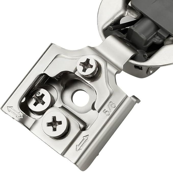 Ravinte 50 Pack 25 Pairs 5/8 inch Overlay Soft Close Hidden Door Hinge for Kitchen Cabinet Stainless Steel Adjustable Satin Nickel Hardware