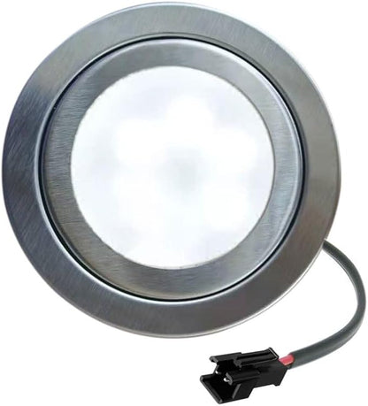 2-Pack DC 12V 1.5W LED Kitchen Cooker Range Hood Light Bulb Diameter 68mm Milky Cover Smoke Exhauster Ventilator Light Lamp with SM Male Connector (White 6000K)