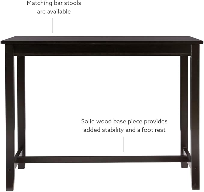Linon Claridge Black 36 inch Height Bar Table