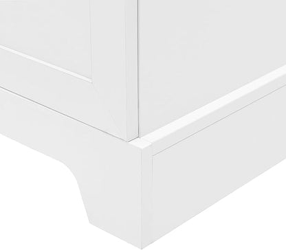 Favfurish 71" Tall Bathroom Storage Cabinet with Doors, Modern Linen Cabinets w/Adjustable Shelves & Anti-Tipping Device, Easy Assembly, Freestanding Organizer for Dining Room,Kitchen,Office,White