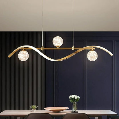 homary 40.2" Dimmable Kitchen Island Lighting, Gold 4-Light Dining Room Light Fixture Over Table Linear LED Chandelier Island Lights for Kitchen