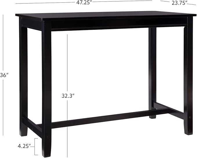 Linon Claridge Black 36 inch Height Bar Table