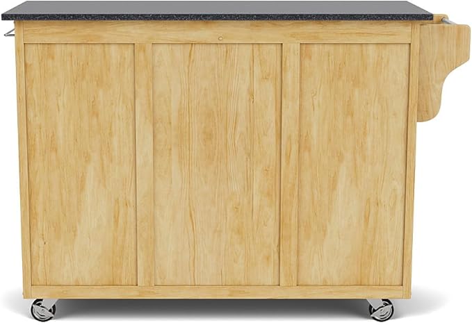 Create-a-Cart Natural 4 Door Cabinet Kitchen Cart with Black Granite Top by Home Styles