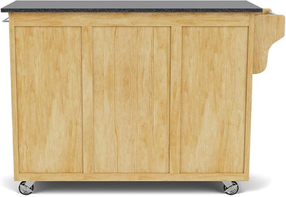 Create-a-Cart Natural 4 Door Cabinet Kitchen Cart with Black Granite Top by Home Styles