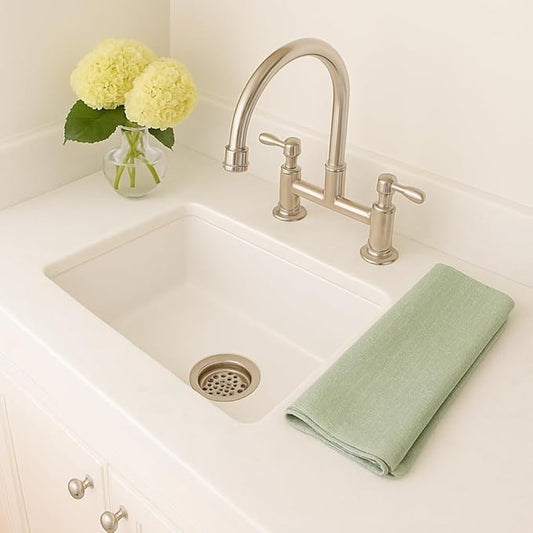 Sinkology Eden Fireclay Undermount Kitchen Sink, Undermount Installation, Surefire Finish (Crisp White, 23")