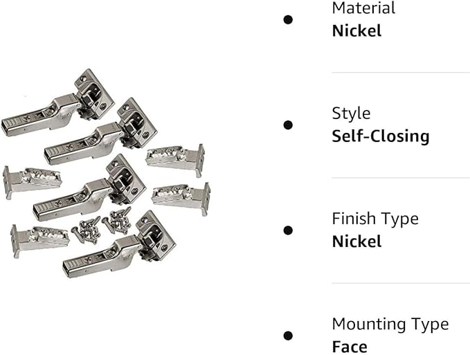 Blum CLIP top BLUMOTION Soft-Close Hinges, 110 degree, Self closing, Face Frame, with Mounting Plates (Inset - 4 pack)