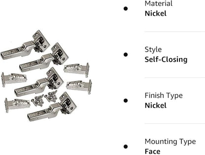 Blum CLIP top BLUMOTION Soft-Close Hinges, 110 degree, Self closing, Face Frame, with Mounting Plates (Inset - 4 pack)