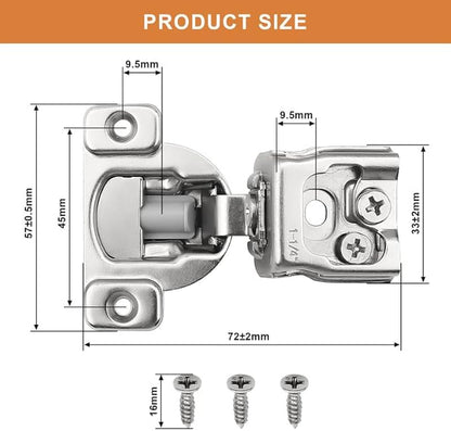 Probrico 6 Pair -12 Pcs 1-1/4 Inch Overlay Cabinet Hinges, Stainless Steel Soft Close Face Frame Hinges for Kitchen, Concealed Self-Closing Door Hinges