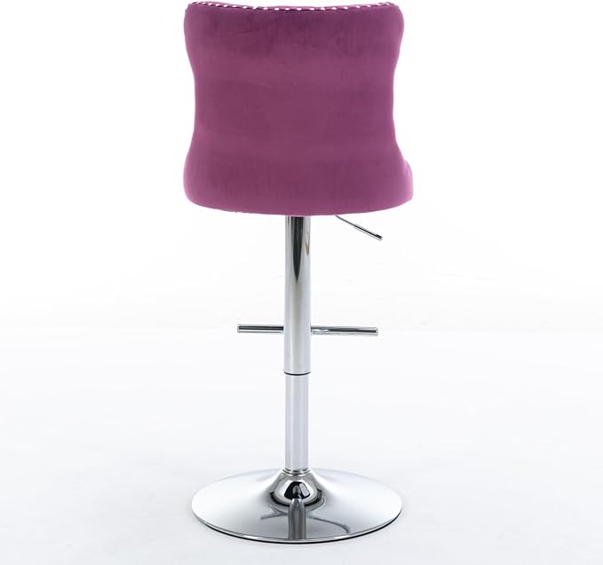 Modern Dining Chairs, Mid-Century Kitchen Table and Chairs with Sturdy Stable Base, Easy Assembly Luxury Furniture for Dining Room, Home Pub and Kitchen Island,Purple-Foam-2pc