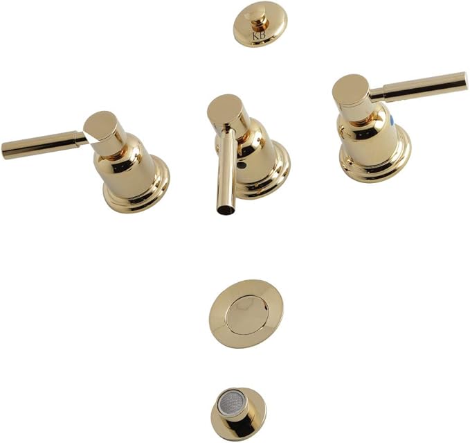 Kingston Brass KB6322DL Concord Three-Handle Bidet Faucet, Polished Brass