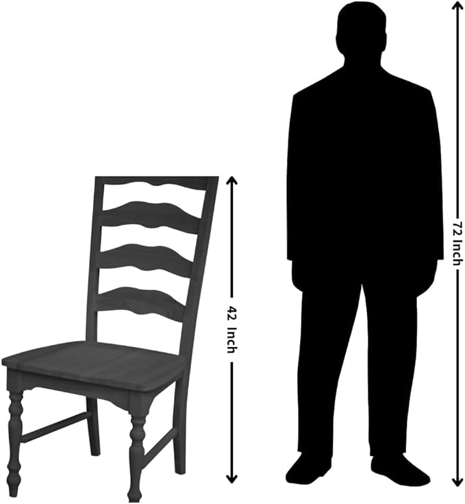 International Concepts Maine Ladderback Chairs, Solid Parawood, Unfinished (Set of 2)